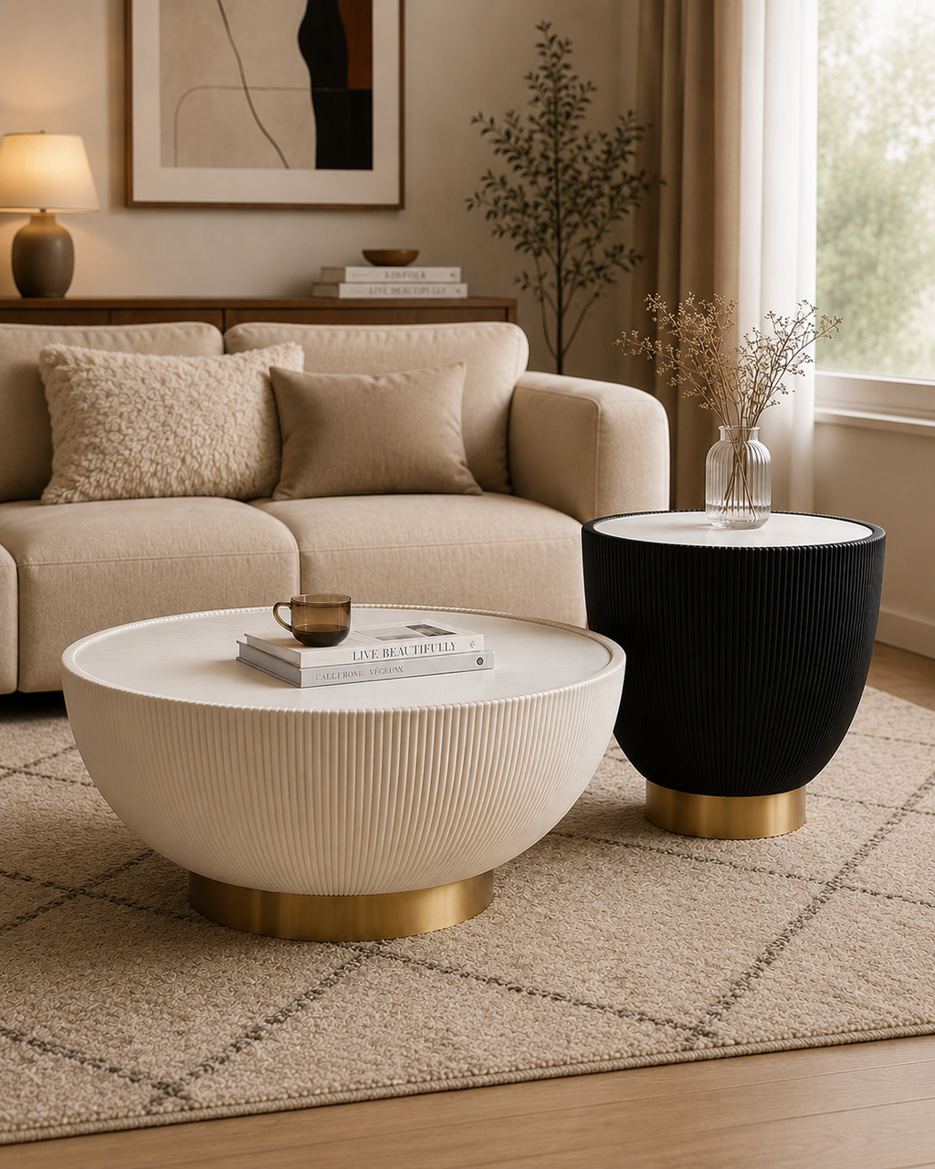 Nacre Fluted Coffee Table