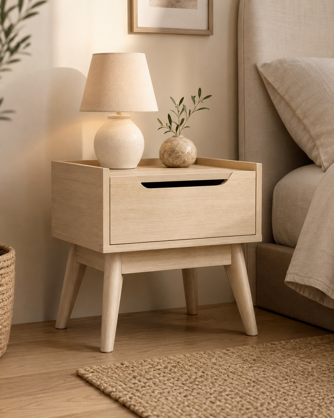 Mira Wooden Bedside Table