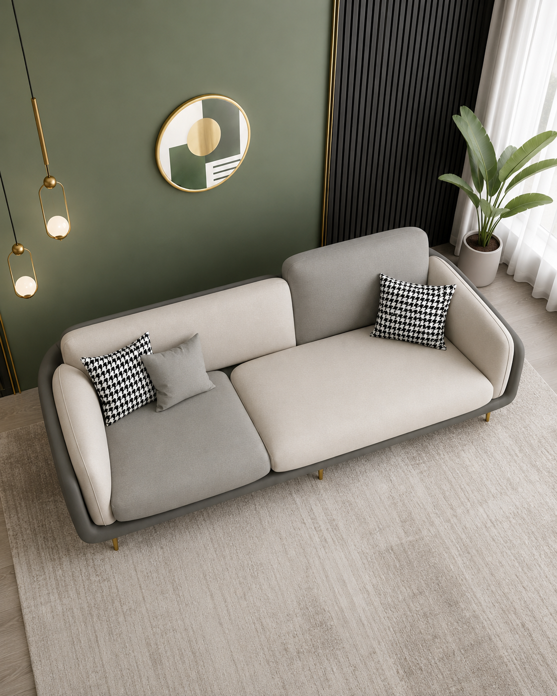 Henley Two Tone Leathaire Sofa
