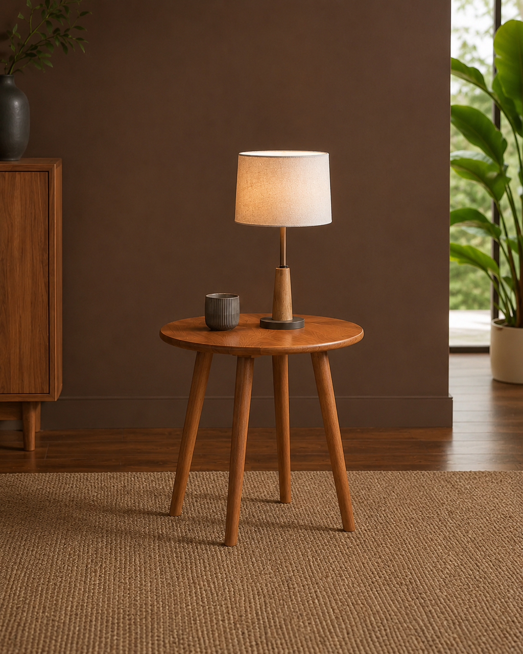 Orla Round Wooden Side Table