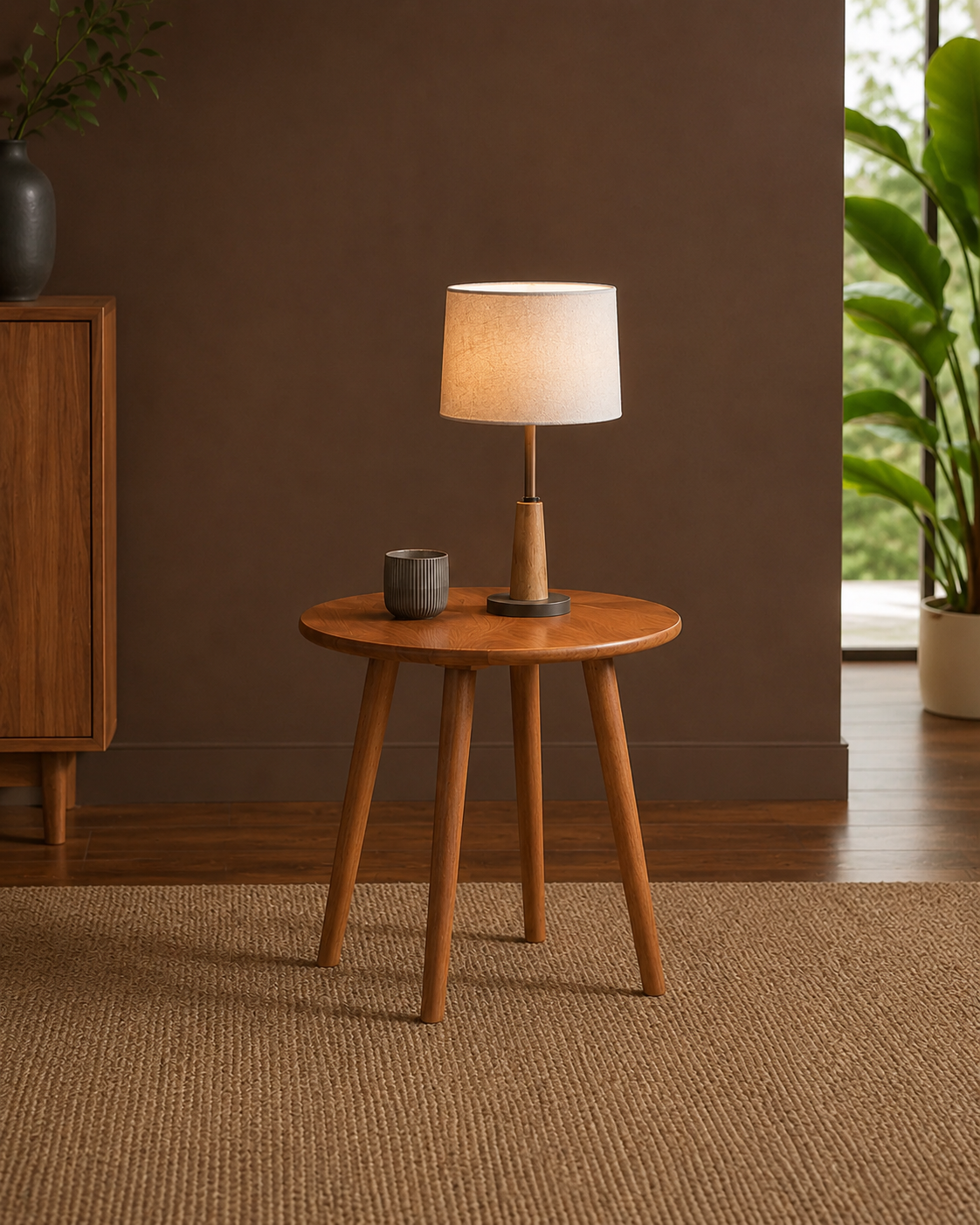 Orla Round Wooden Side Table