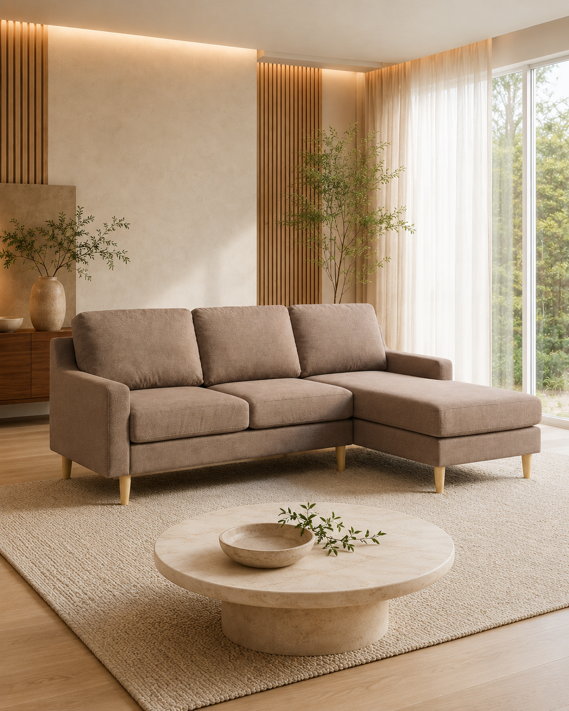 Wren Fabric L-Shaped Sofa
