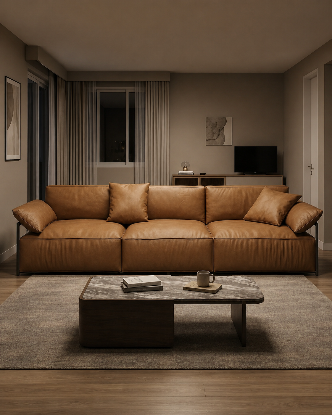 Calen Leather Sofa