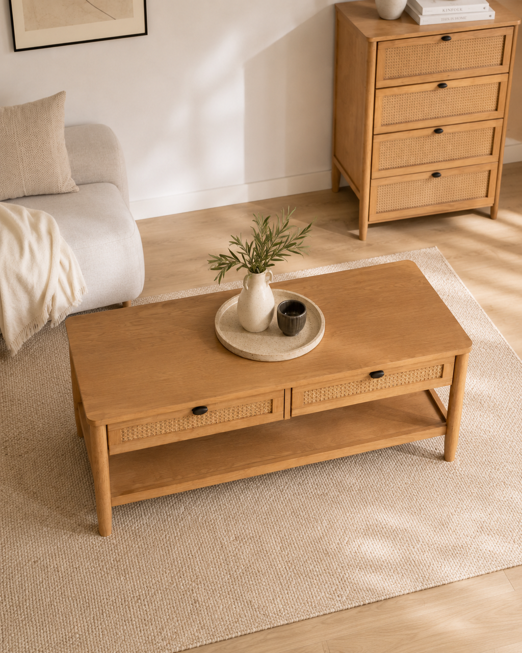Haru Rattan Wooden Coffee Table