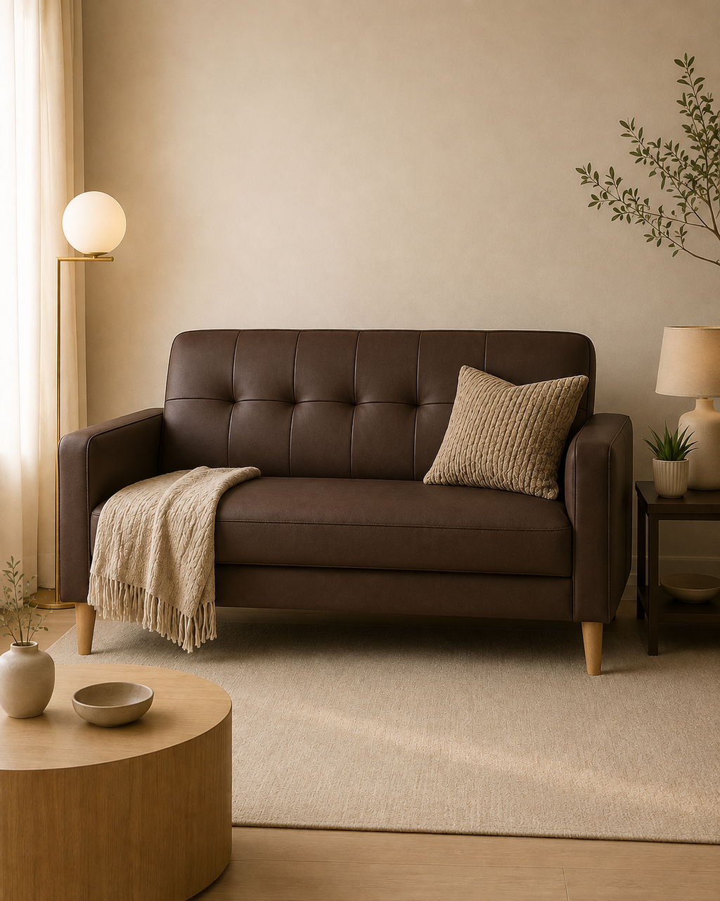 Elmsworth Faux Leather Sofa