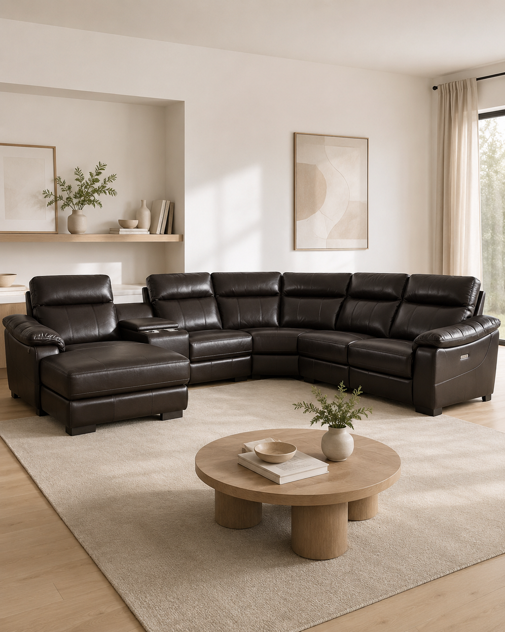 Chatsworth Genuine Leather Recliner Sectional Sofa