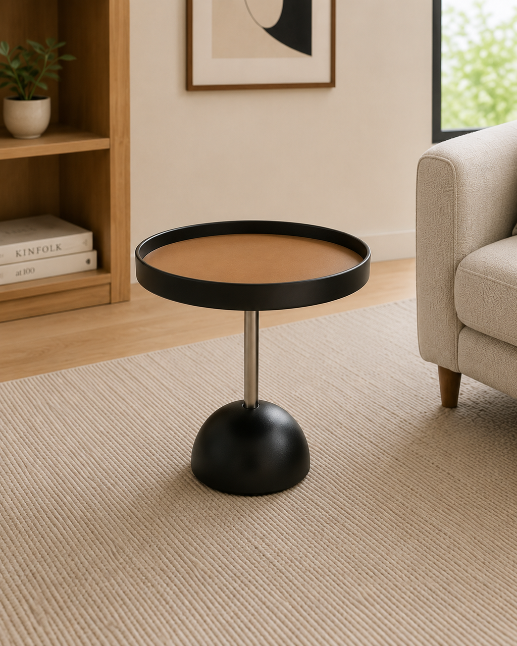 Aeris Saddle Leather Side Table