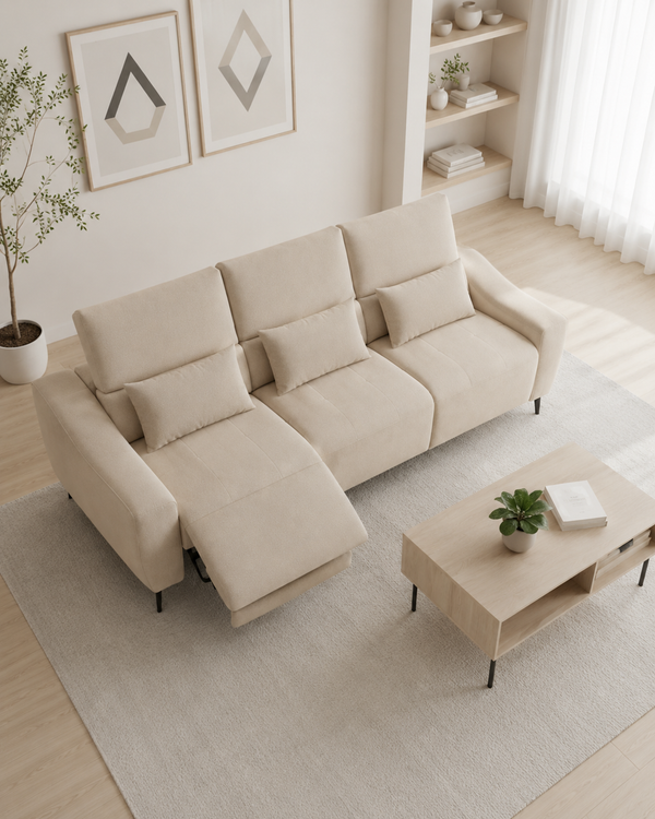 Verona Fabric Adjustable Backrest Recliner Sofa