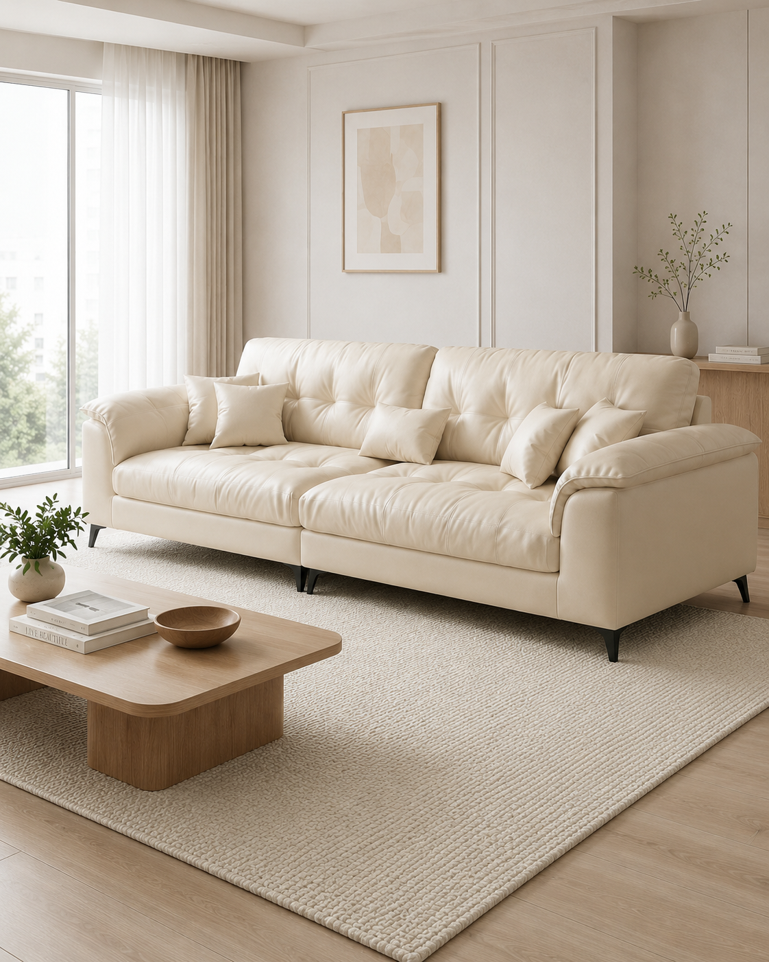 Seraphine Faux Leather Sofa