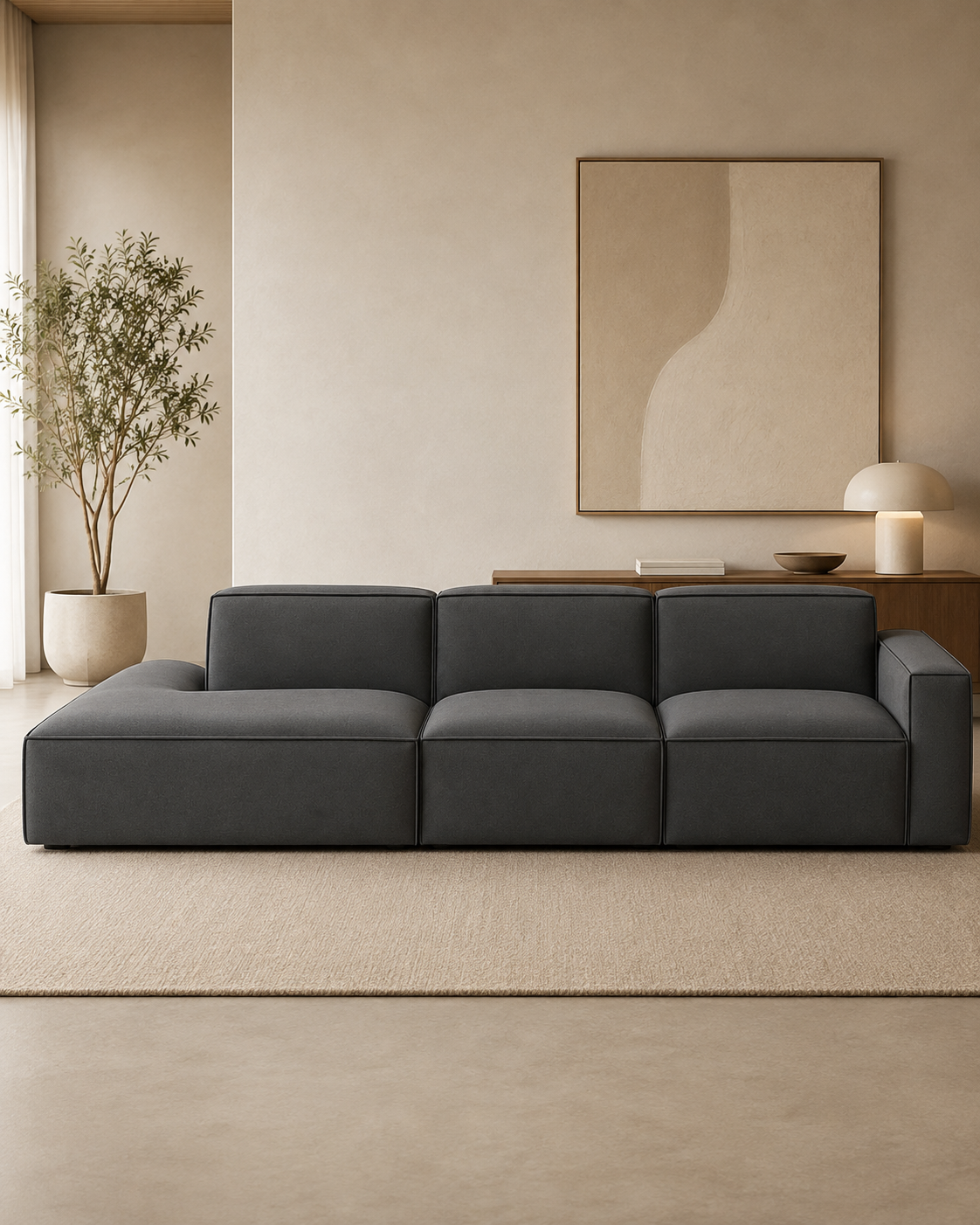 Farnham Fabric Extended Sofa (4 Seater)