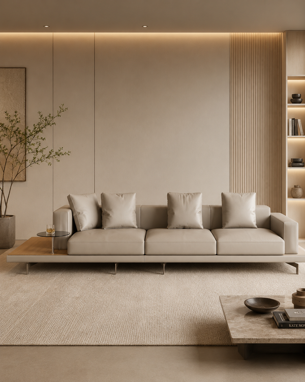 Levaro Leather Platform Sofa