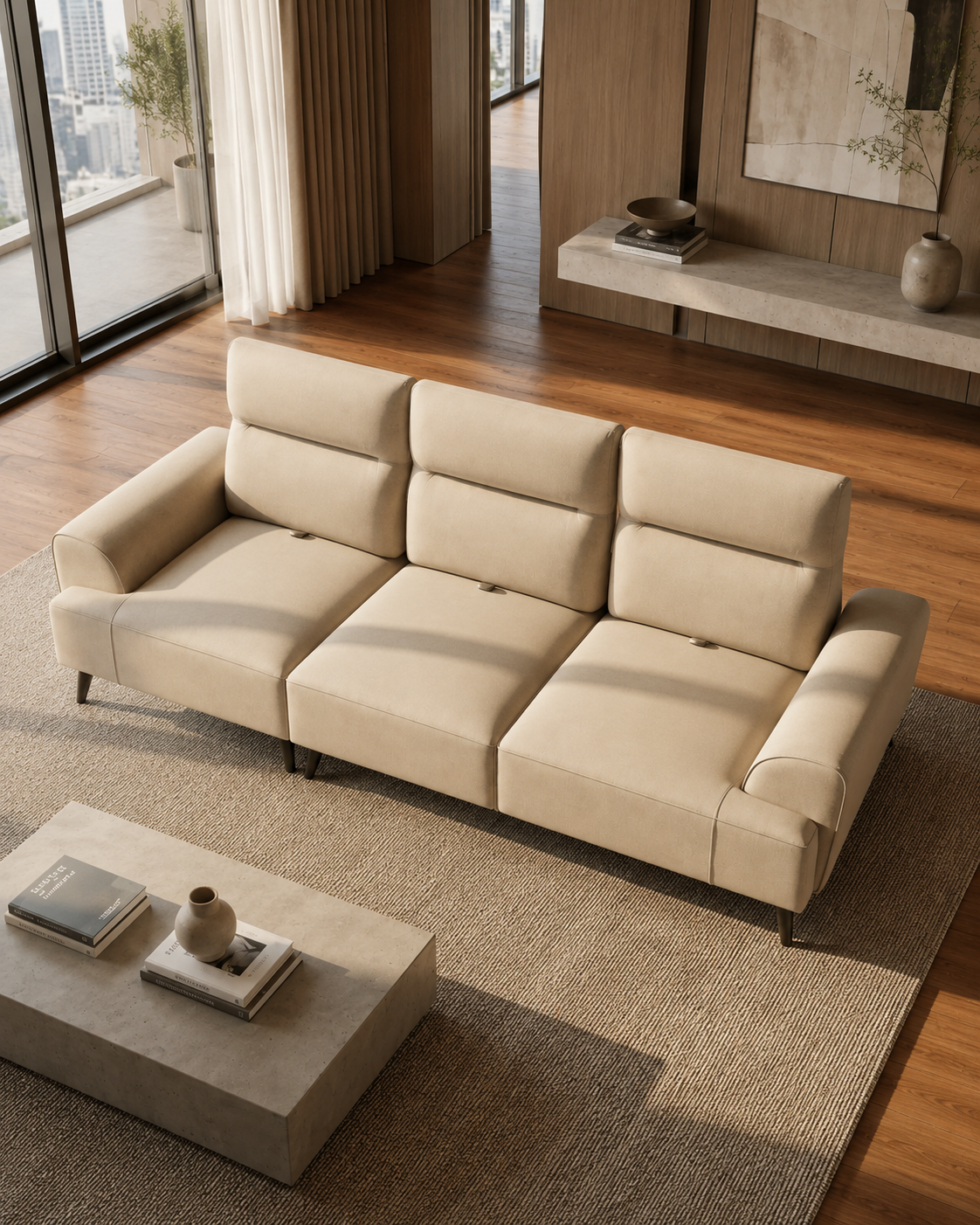 Tavelle Fabric Adjustable Backrest Sofa