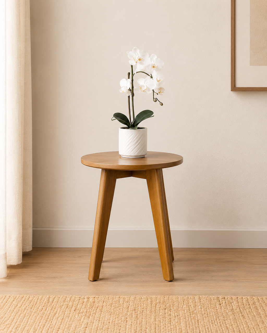 Ayla Round Wooden Side Table