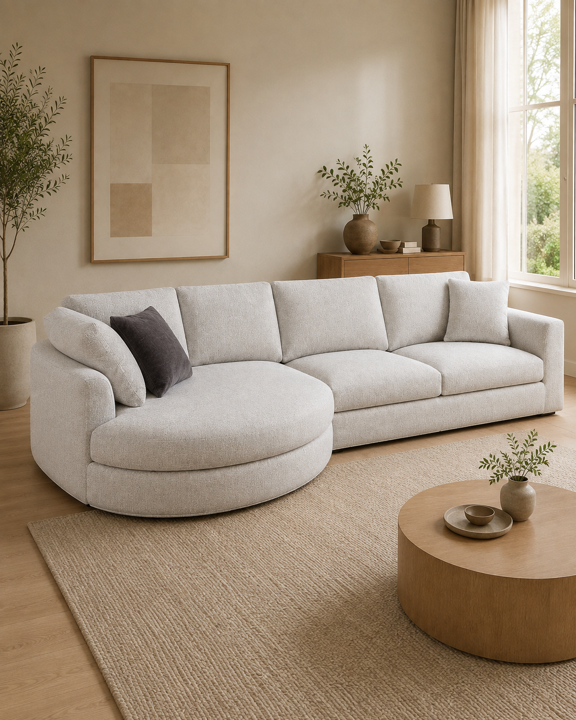 Stanhope Fabric Chaise Sectional Sofa