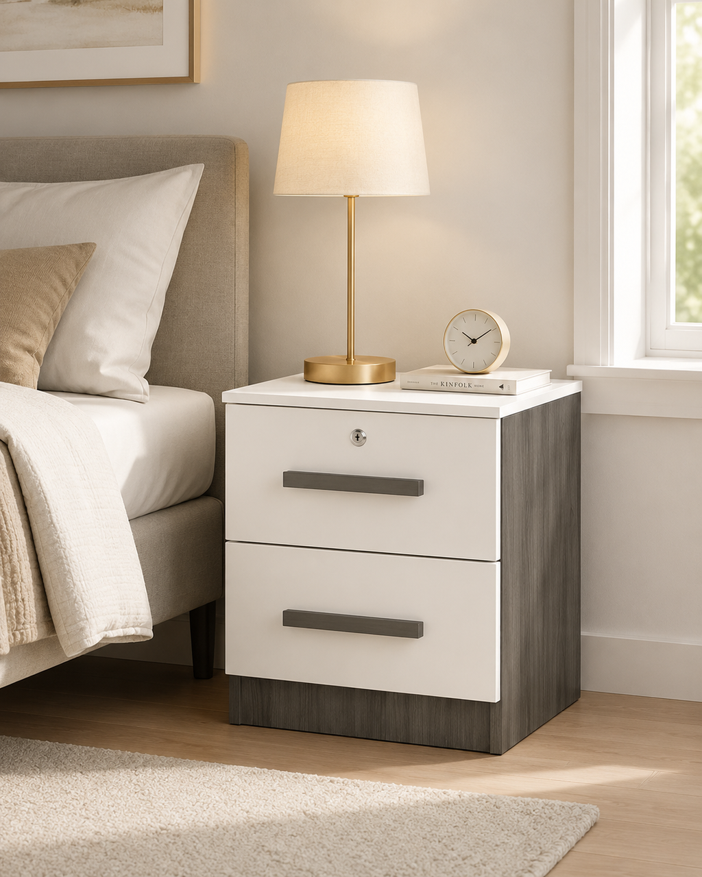 Livia Two-Tone Bedside Table