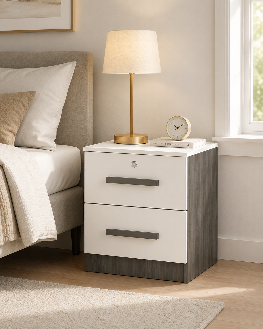 Livia Two-Tone Bedside Table