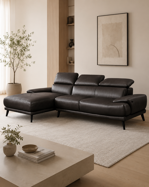 Winslow Genuine Leather Chaise Sofa
