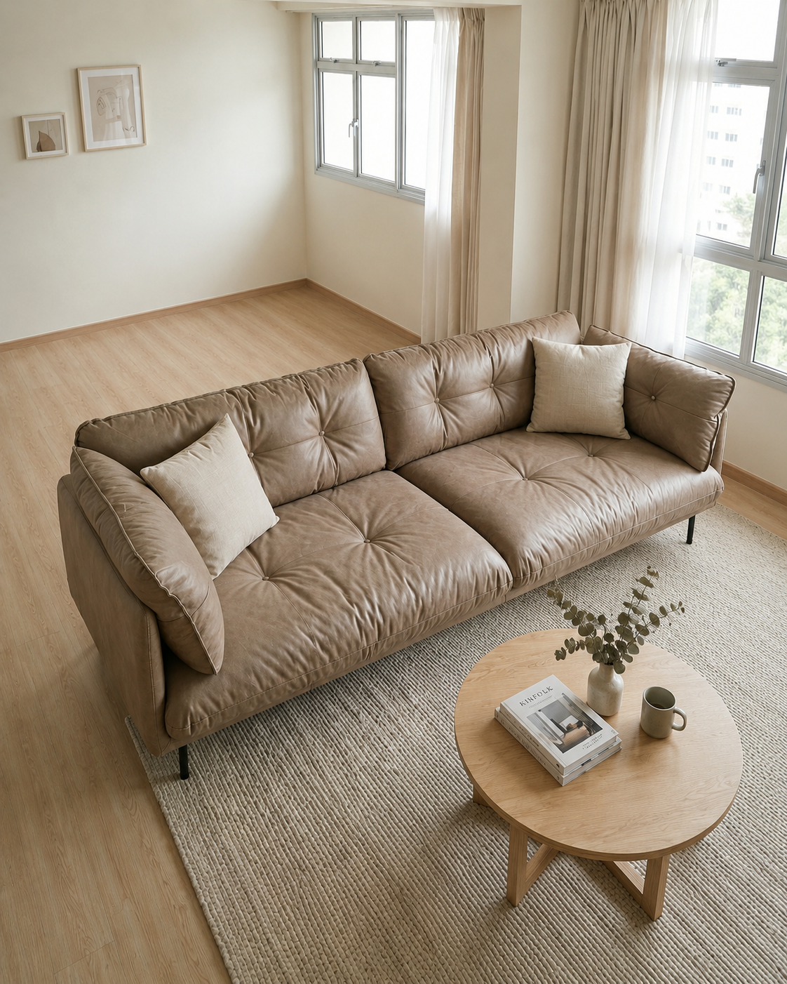 Dune Faux Leather Sofa