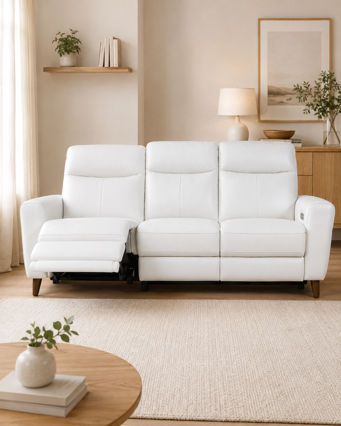 Rochester Genuine Leather Recliner Sofa