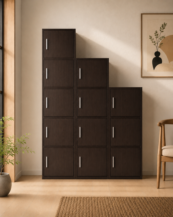 Dalen Walnut Storage Cabinet Set