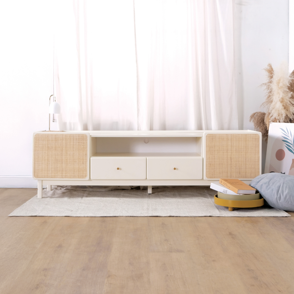 Rino Wooden TV Console (Rattan)