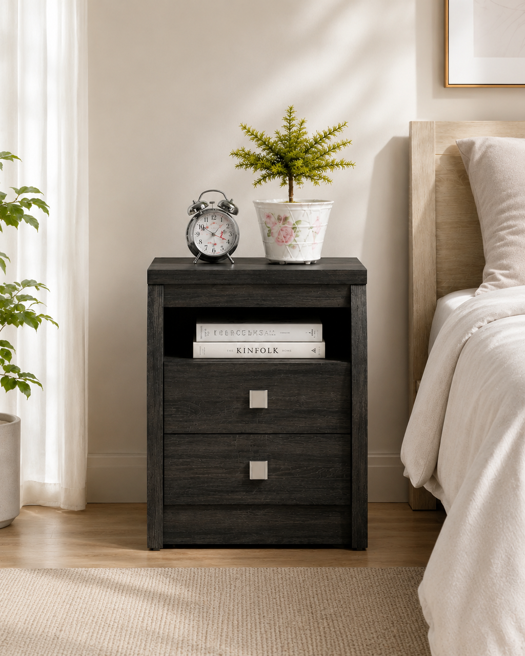 Kael Dark Oak Bedside Table