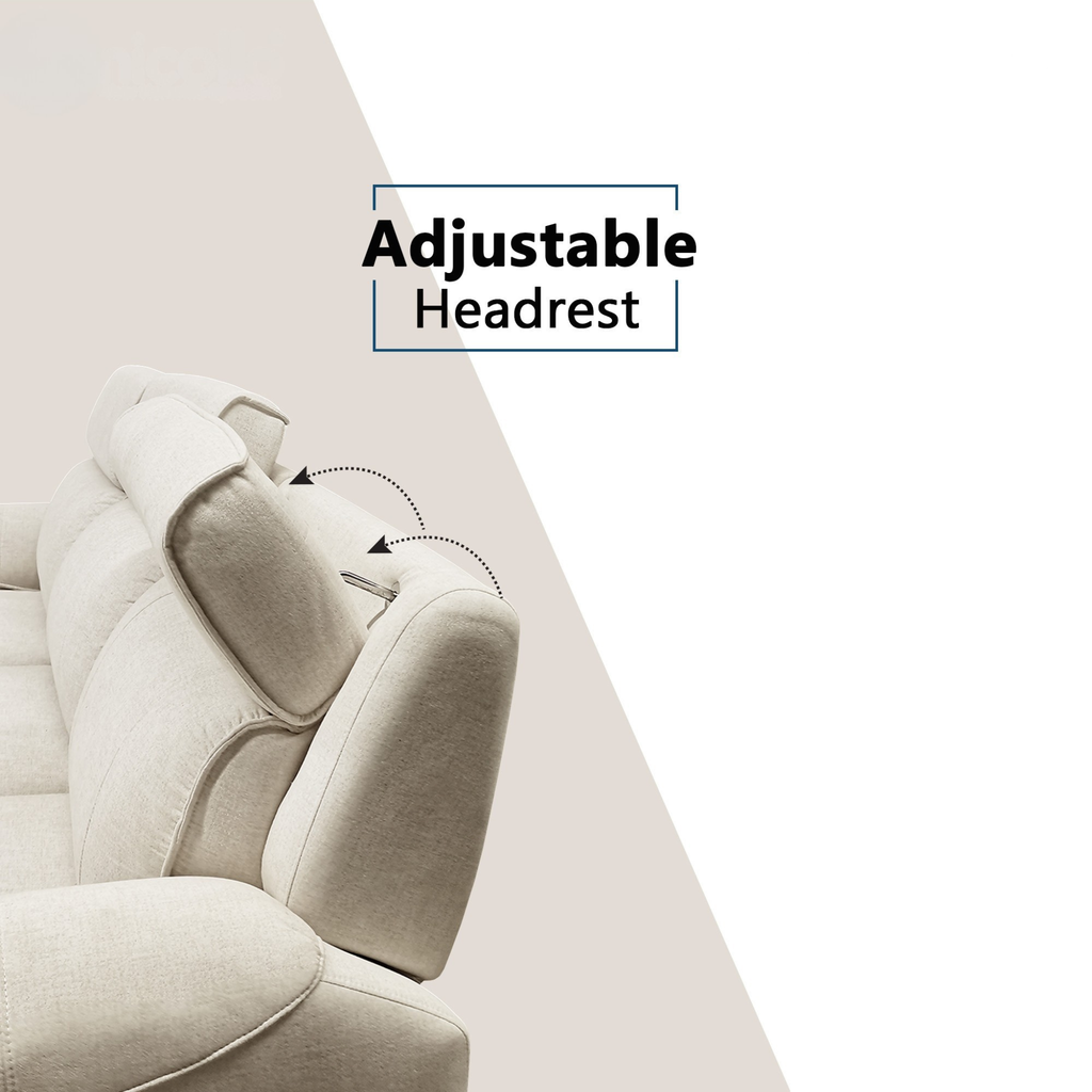 Enricus Fabric Adjustable Headrest Recliner Sofa by Esteller (Pet Friendly & Easy Clean)