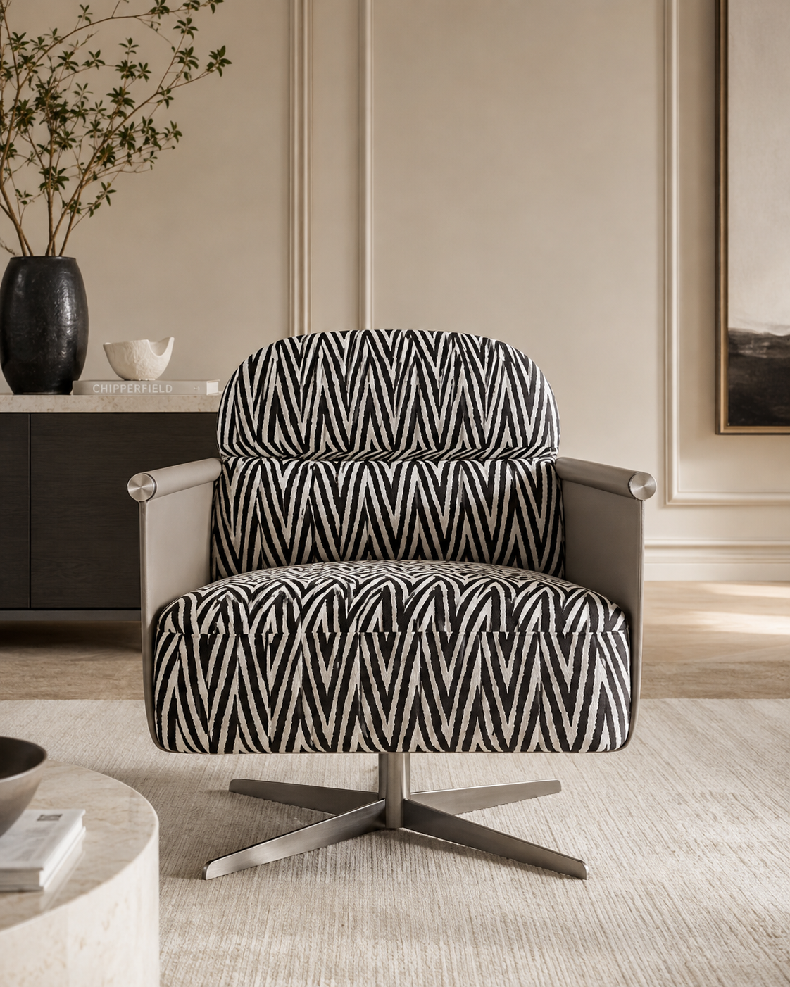 Kestrel Printed Fabric Lounge Chair