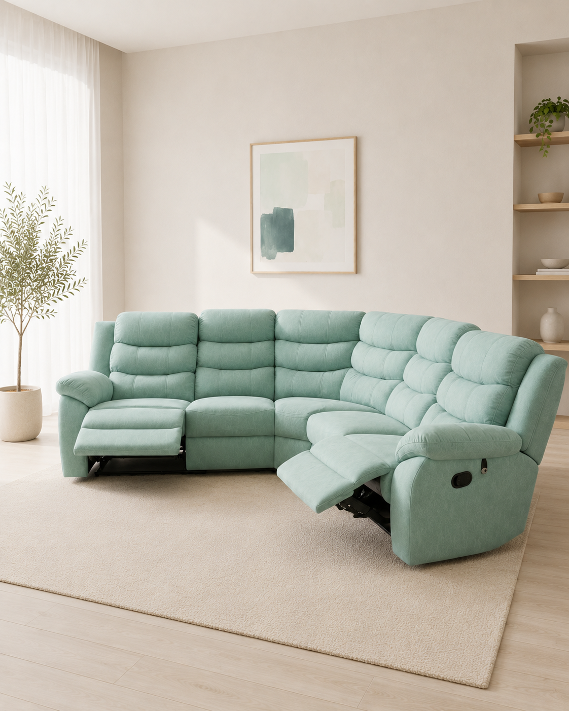 Mistral Fabric Recliner Corner Sofa