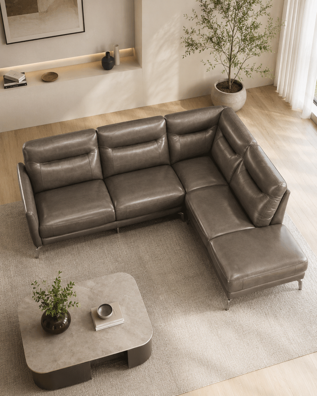 Haverford Genuine Leather Corner Sofa