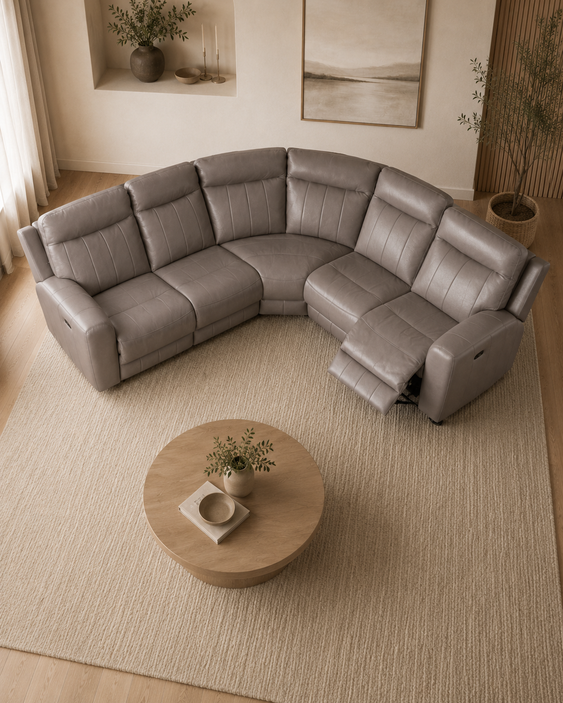 Dartmouth Genuine Leather Recliner Sectional Sofa