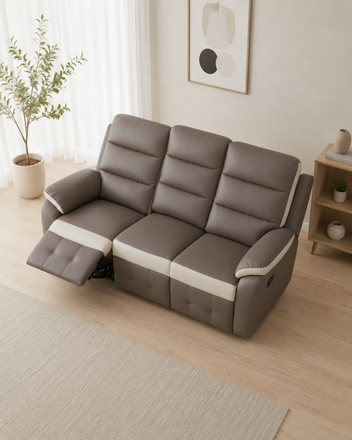 Merritt Genuine Leather Recliner Sofa