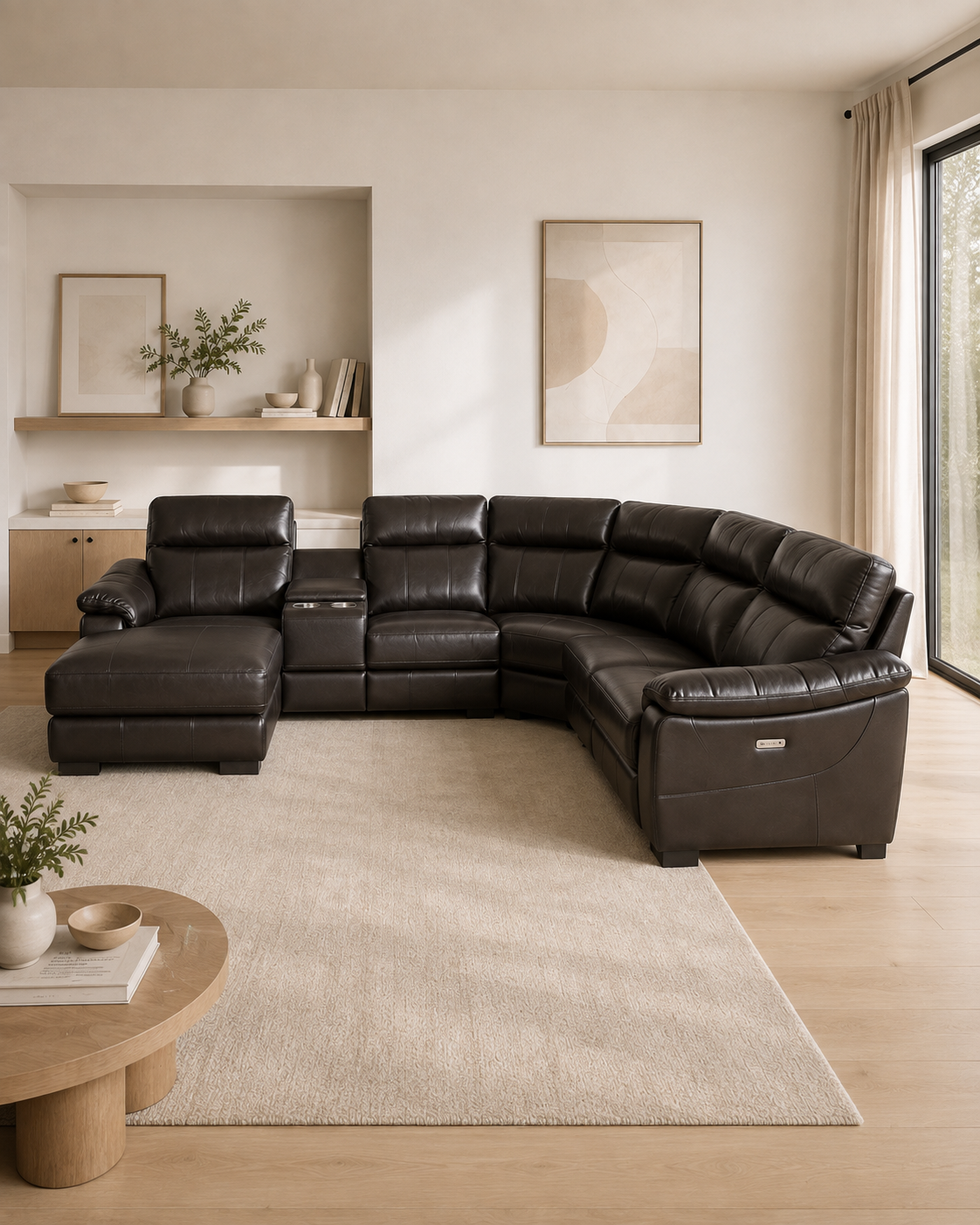 Chatsworth Genuine Leather Recliner Sectional Sofa