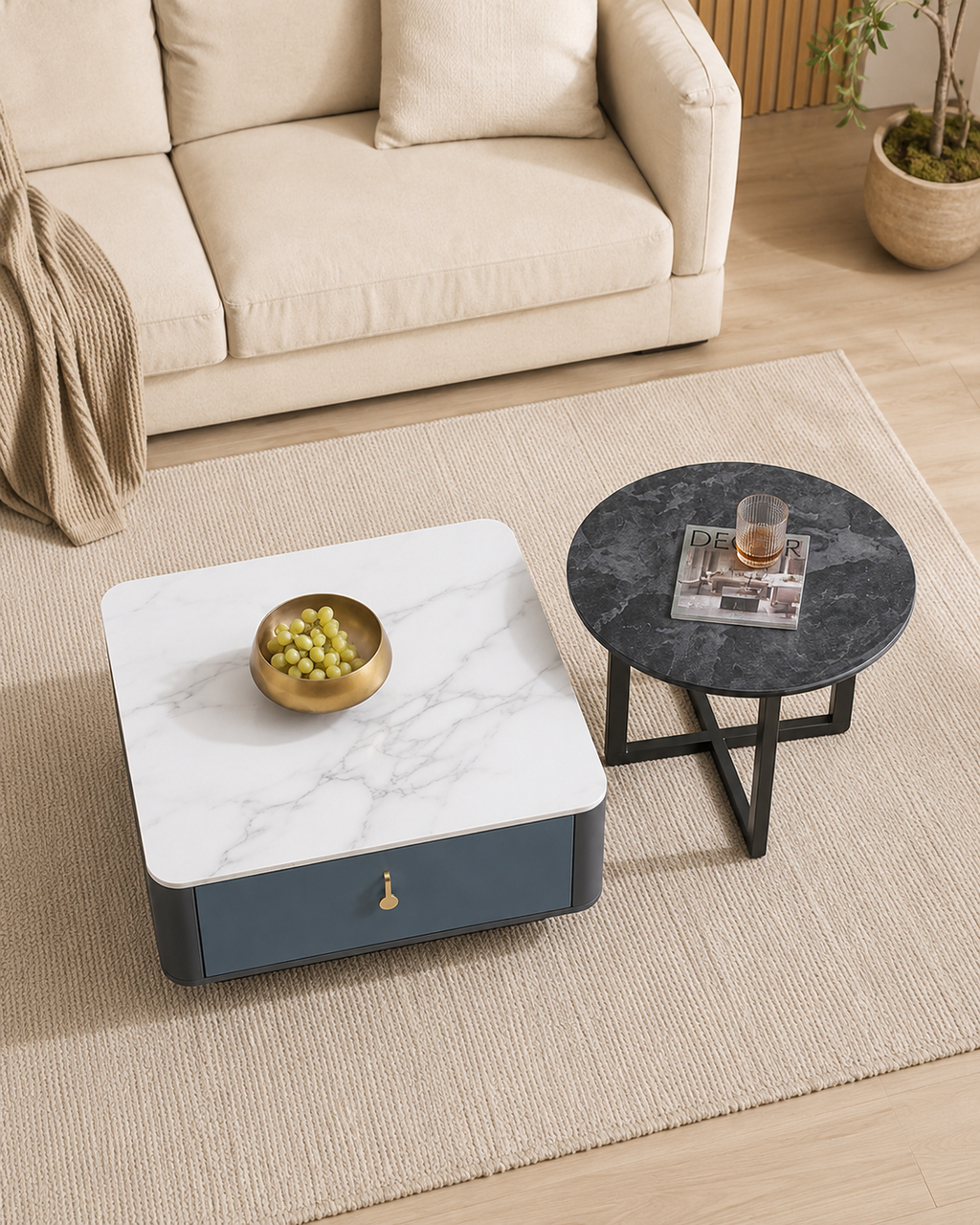 Vesper Sintered Stone Nesting Coffee Table