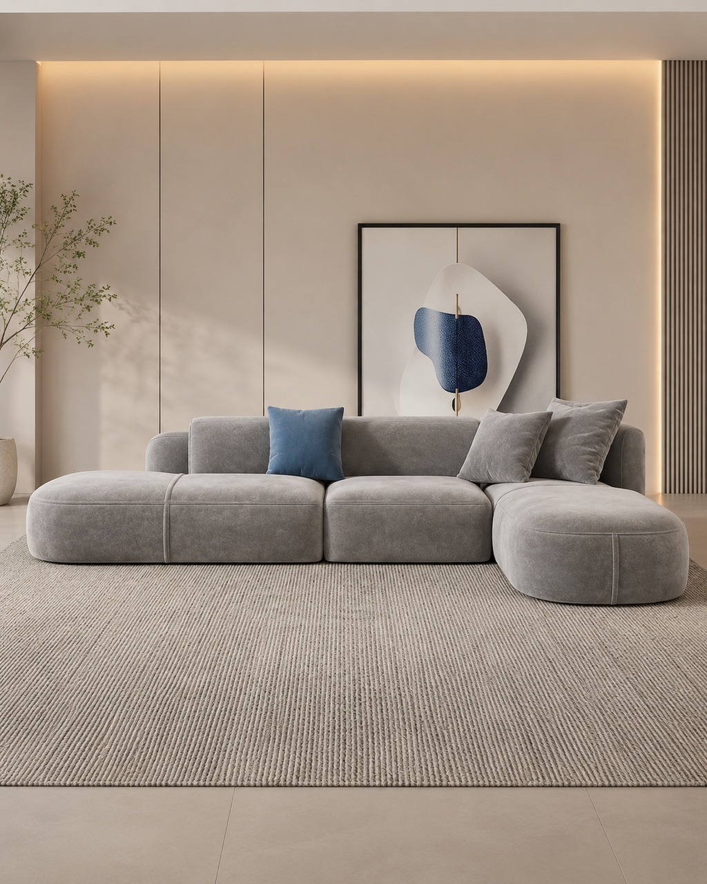 Dunley Fabric Chaise Sofa