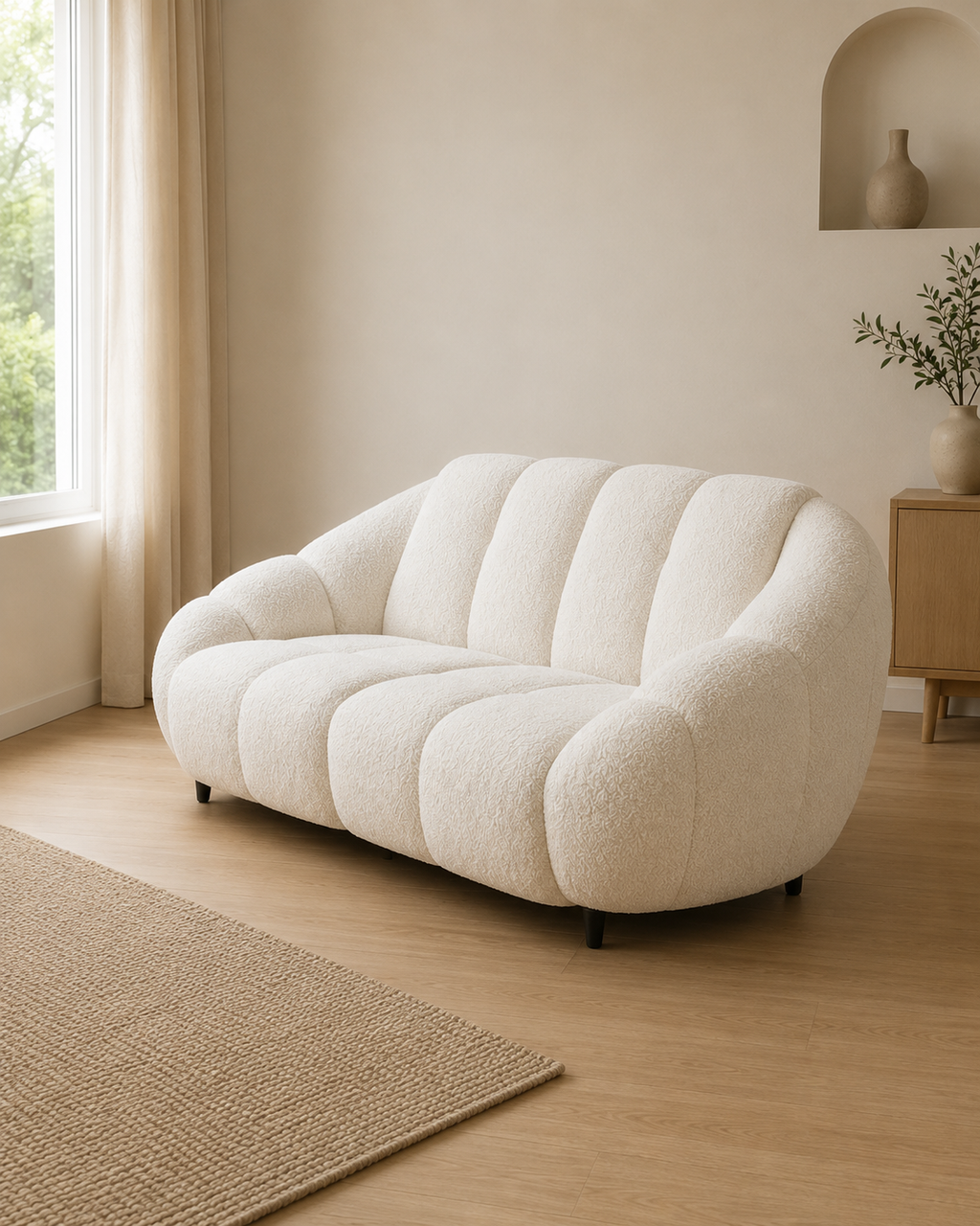 Elaris Teddy Fabric Electric Recliner Sofa