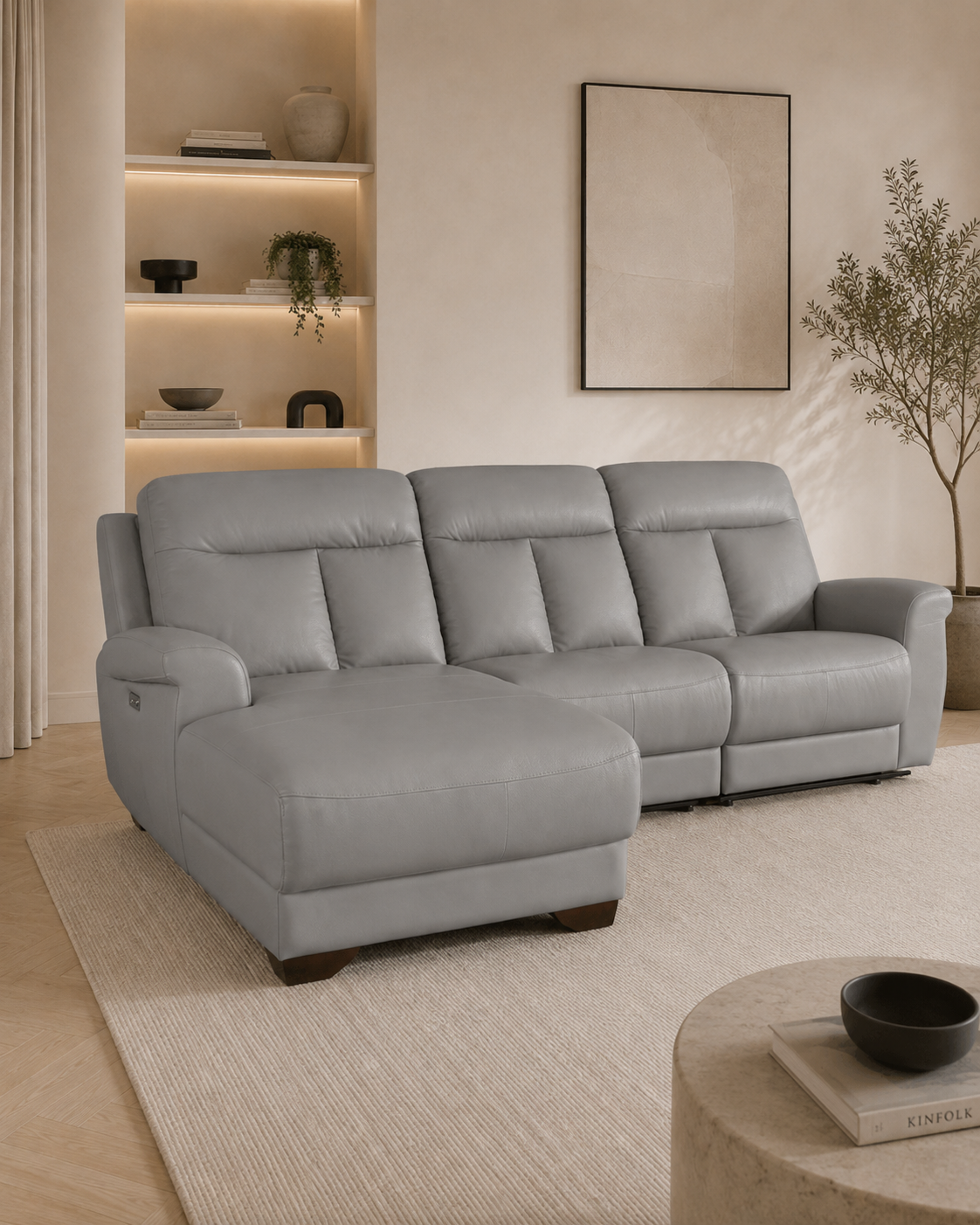 Cromwell Half Leather Recliner Sofa