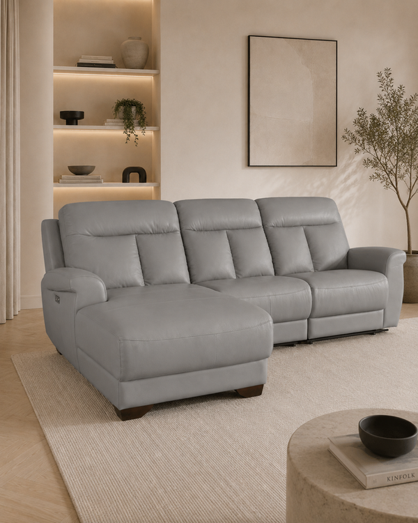 Cromwell Half Leather Recliner Sofa
