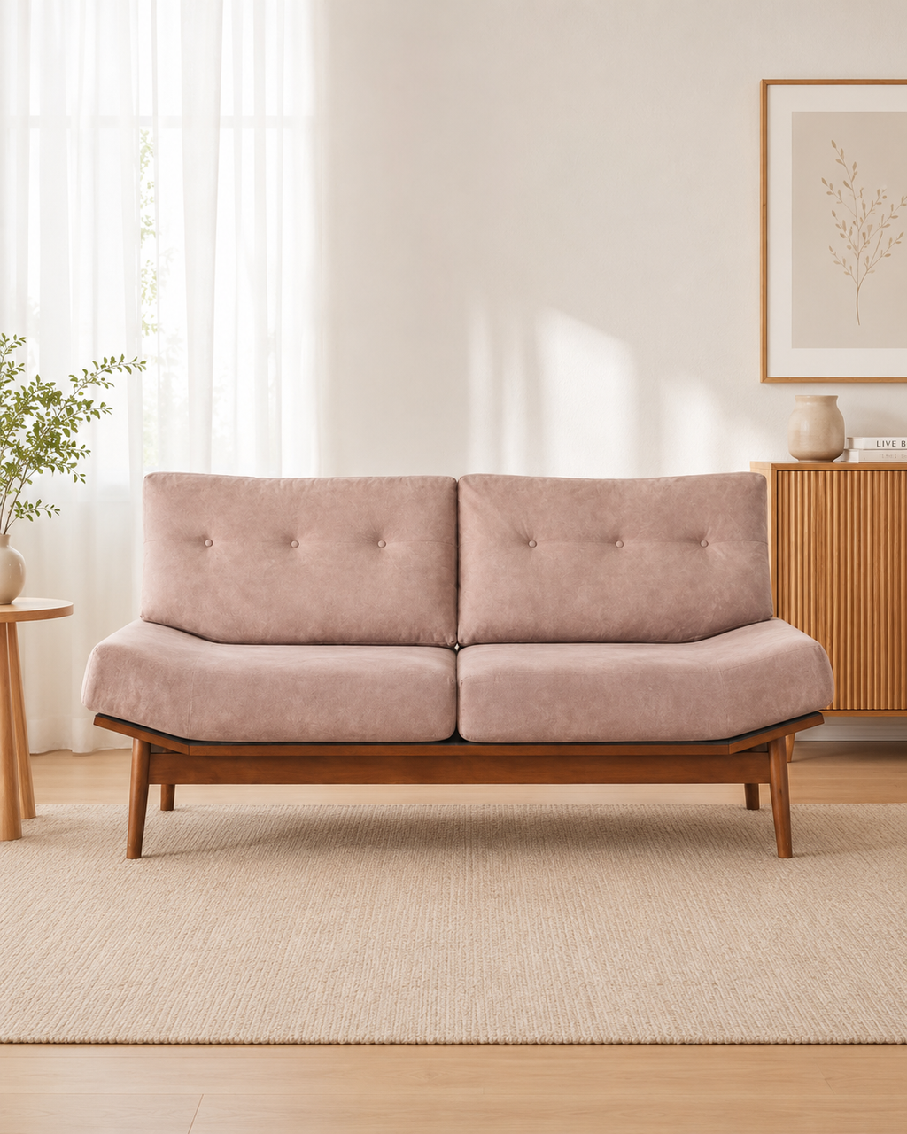 Finn Tufted Wooden Sofa