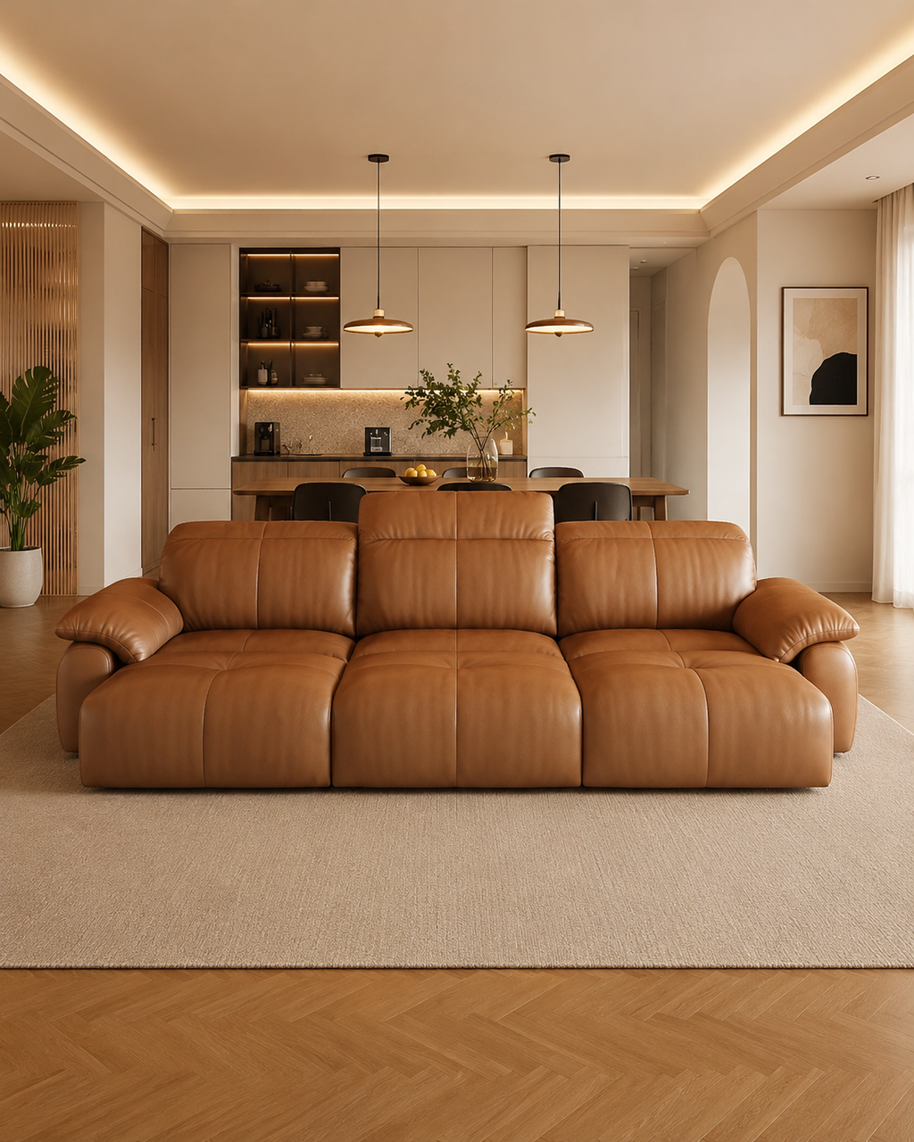Aurelle Top Grain Leather Electric Sofa Bed