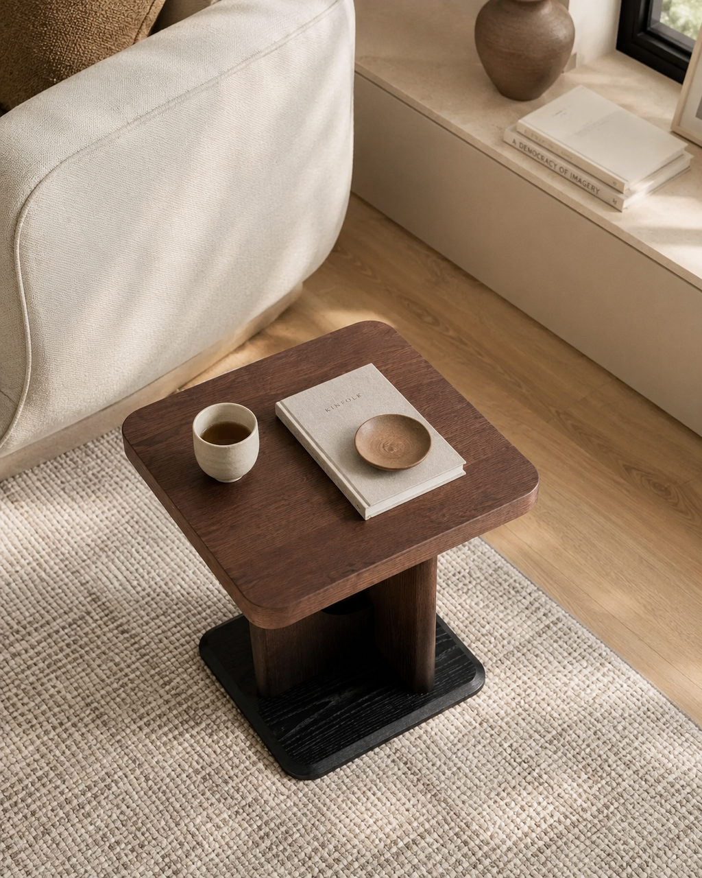 Ronan Red Oak Side Table