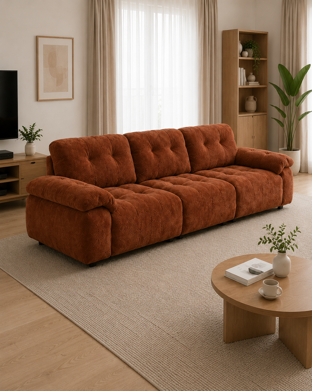 Vionna Fabric Adjustable Backrest Sofa