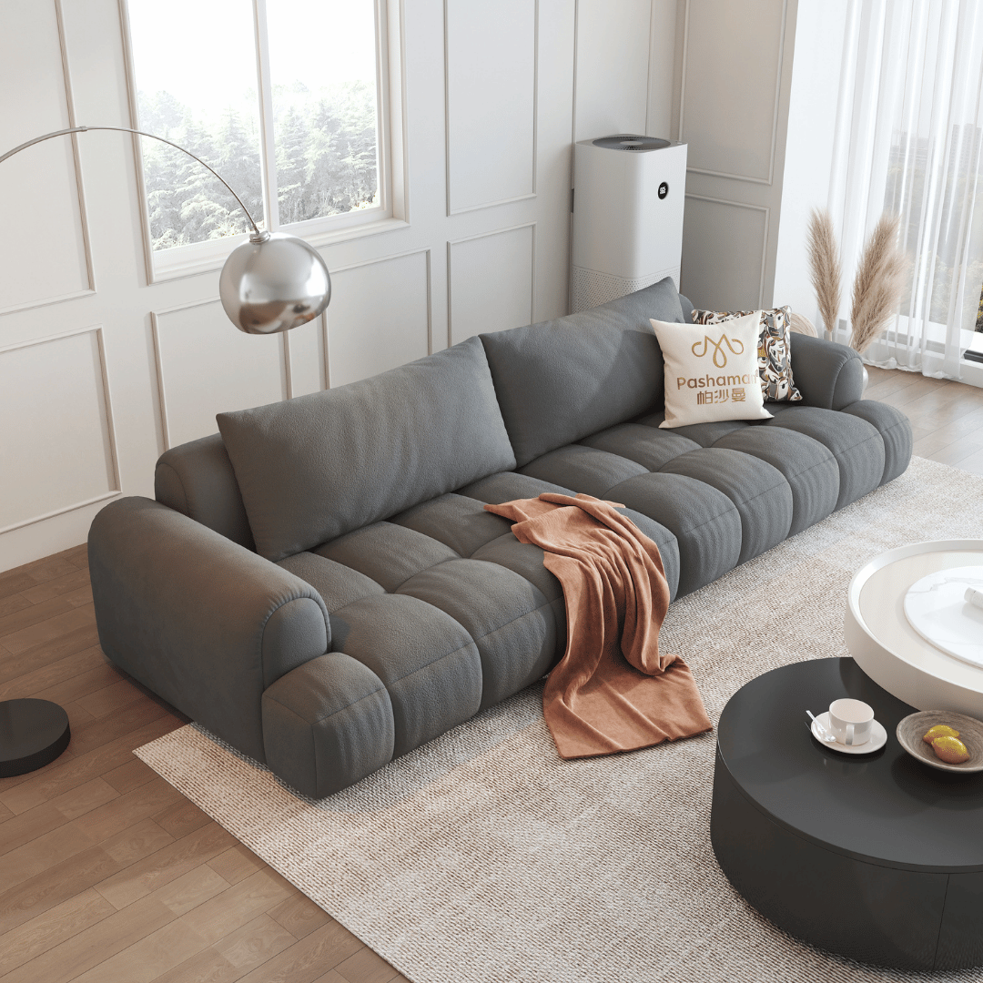 Cotton Fabric Sofa by Esteller (Pet Friendly & Comes with USB Charger)
