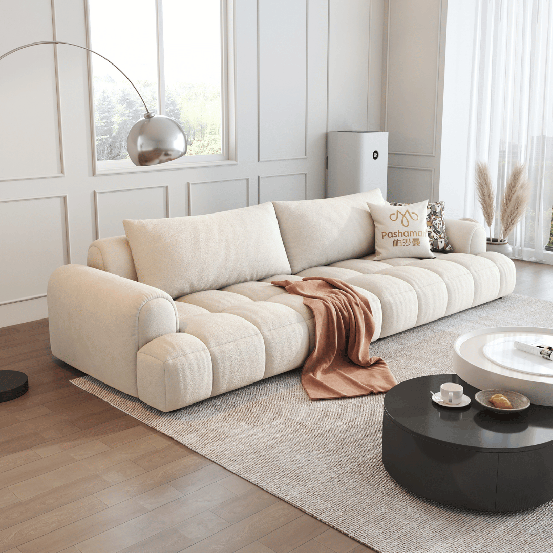 Cotton Fabric Sofa by Esteller (Pet Friendly & Comes with USB Charger)