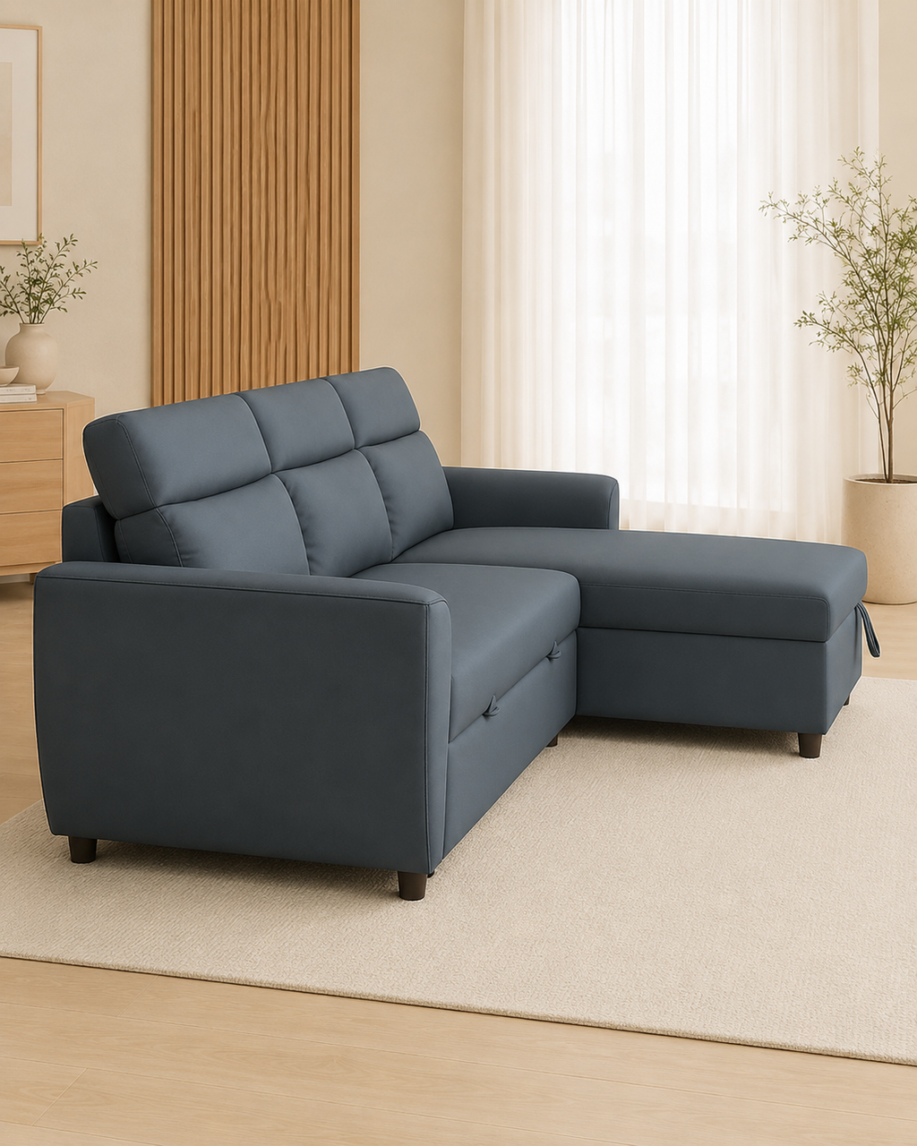 Thalen Faux Leather Storage Sofa Bed