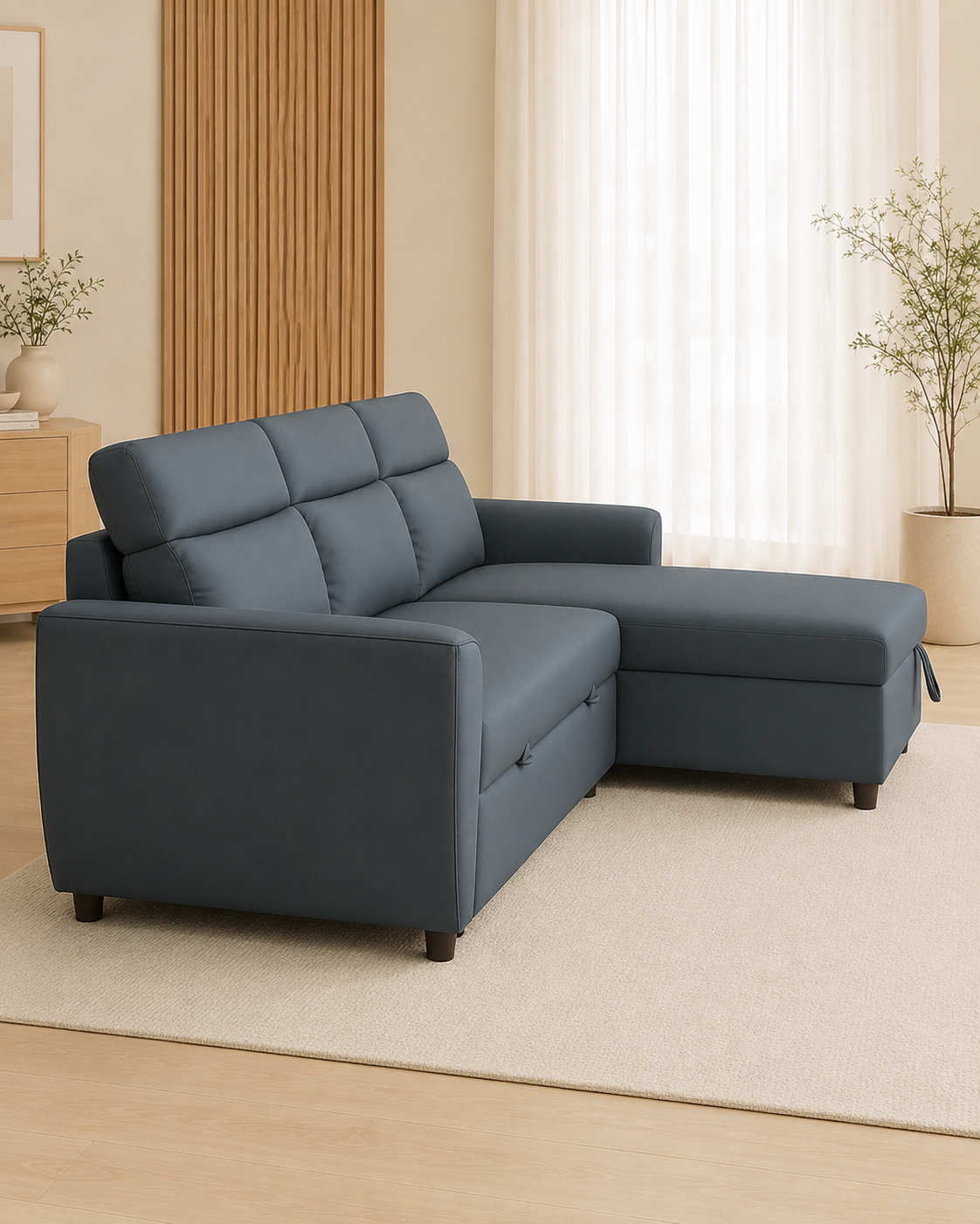 Thalen Faux Leather Storage Sofa Bed