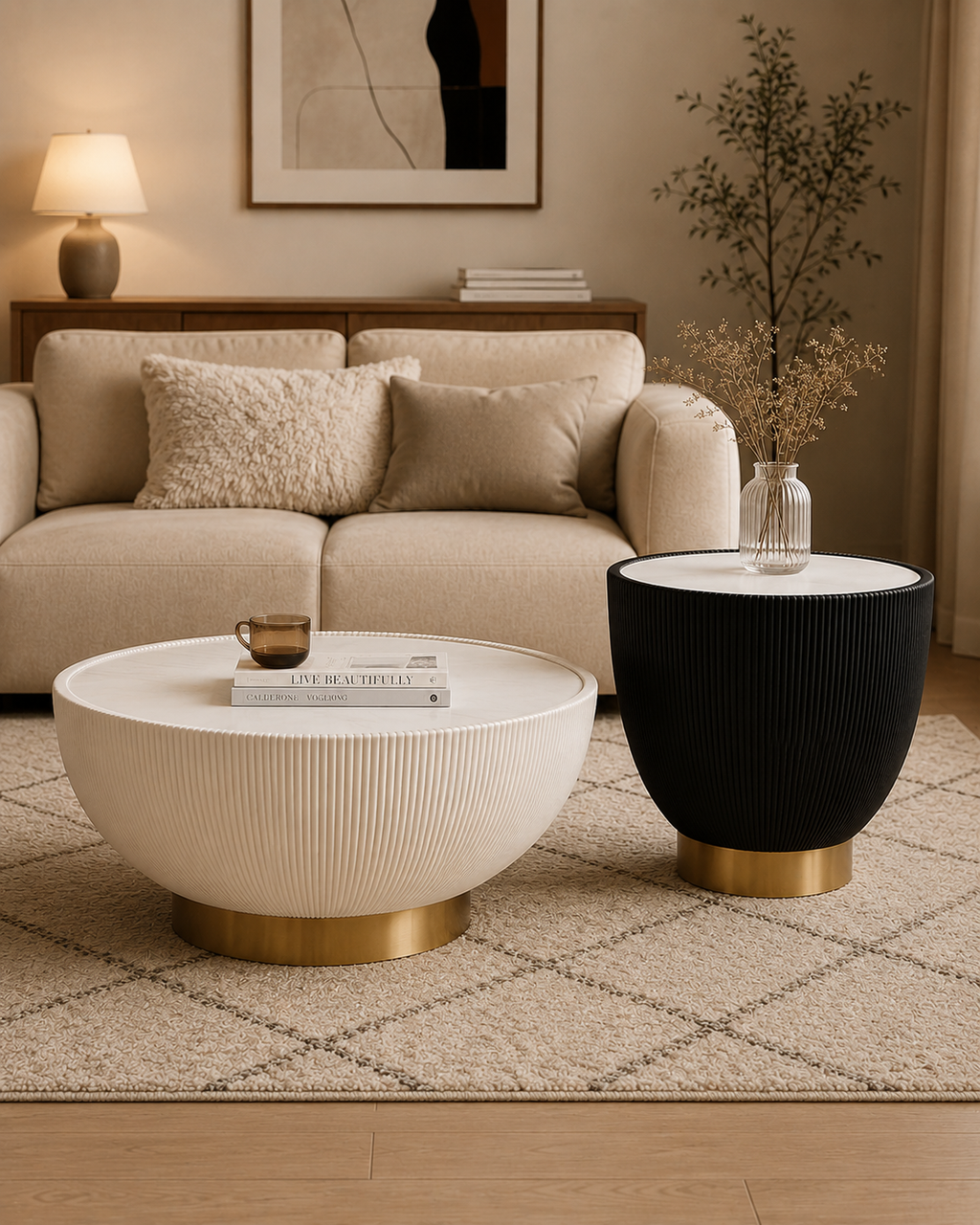 Nacre Fluted Coffee Table