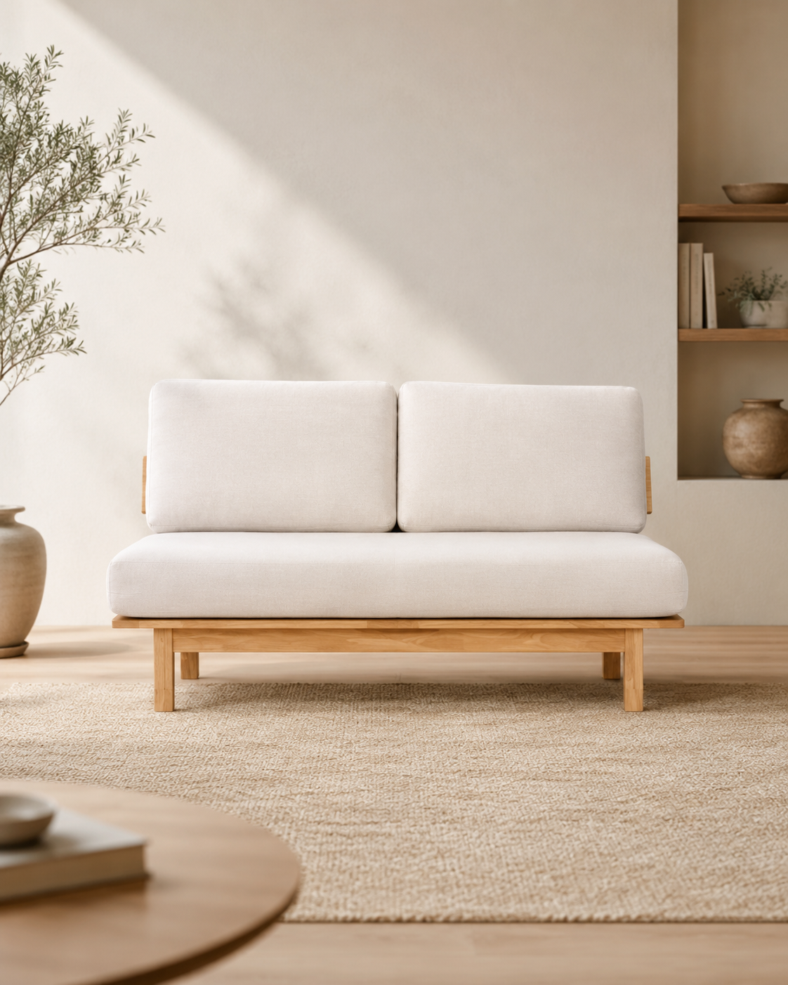 Waverly Fabric Wooden Frame Sofa