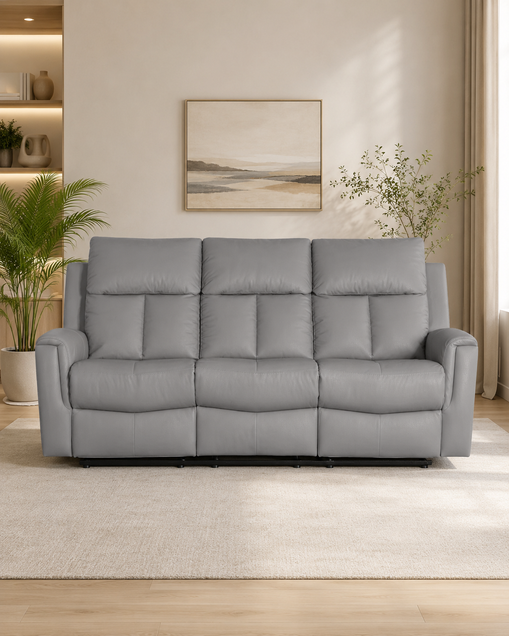 Hampton Half Leather Recliner Sofa