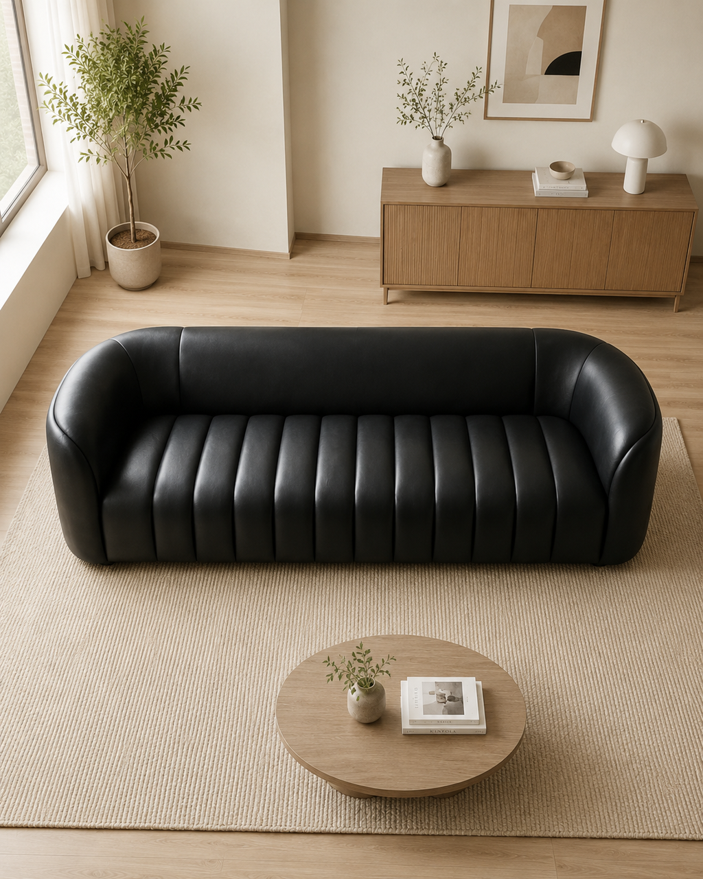 Livia Faux Leather Sofa